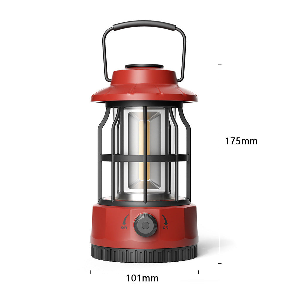 Portable COB Retro Camping Lantern Tent Light