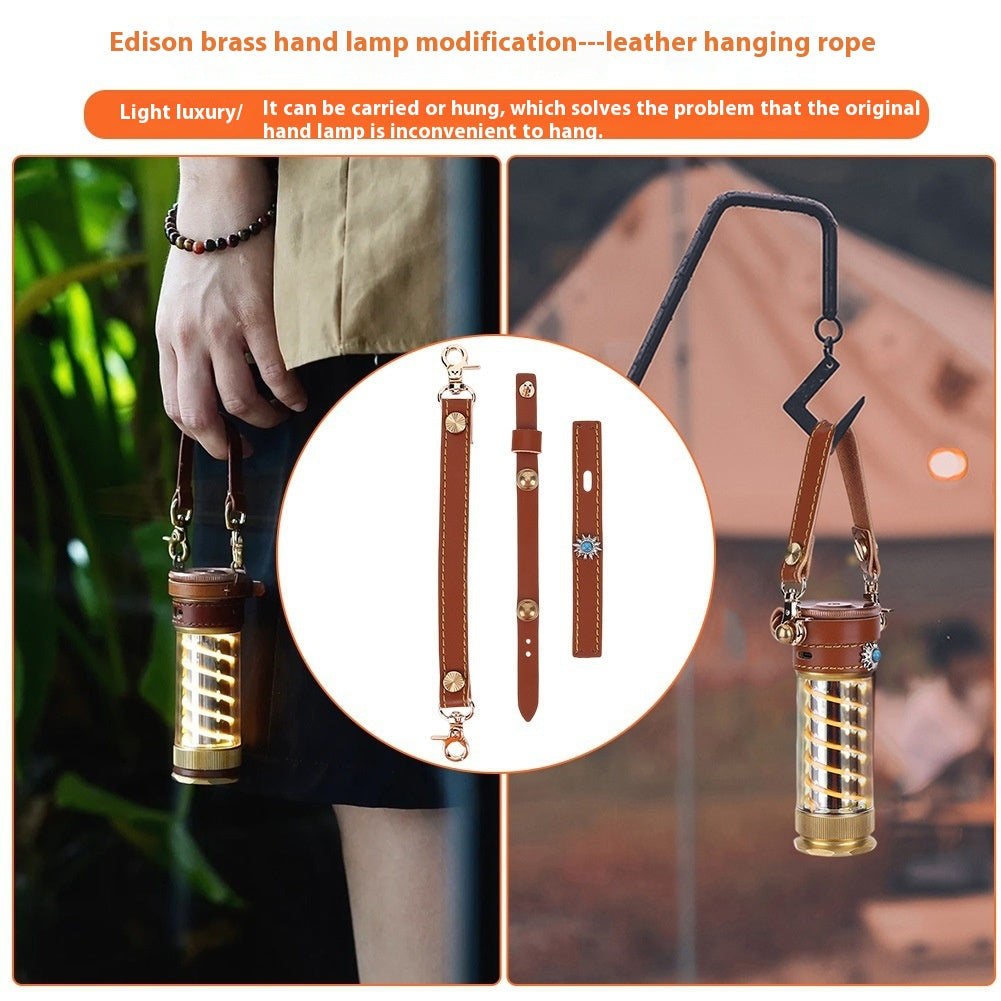 Leather Rope Hanging Camping Lantern Set For Edison Lantern