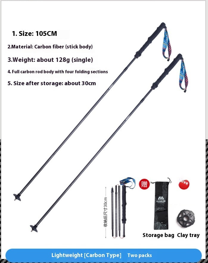 Folding Carbon Fiber Trekking Pole Off Road Cane