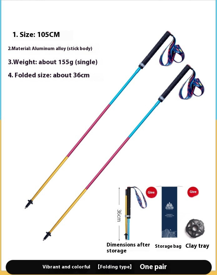 Folding Carbon Fiber Trekking Pole Off Road Cane