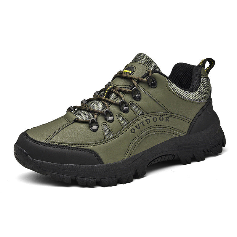 Men’s Autumn Winter Leather Low-Top Hiking Boots