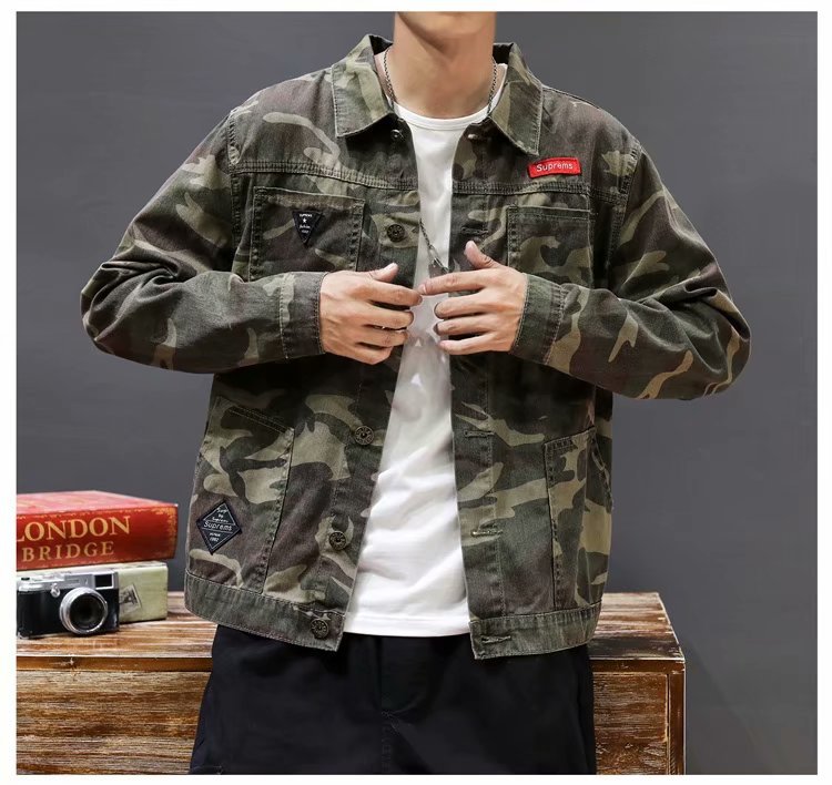 Men’s Fashion Camouflage Polo Collar Jacket