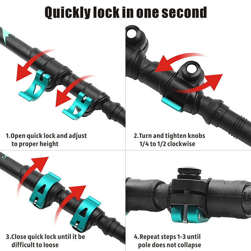 Straight Handle External Lock Trekking Pole For Travel And Sports