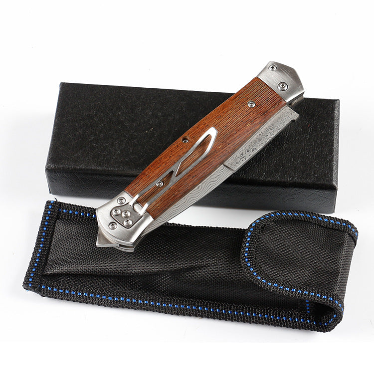 Damascus Folding Camping Survival Knife