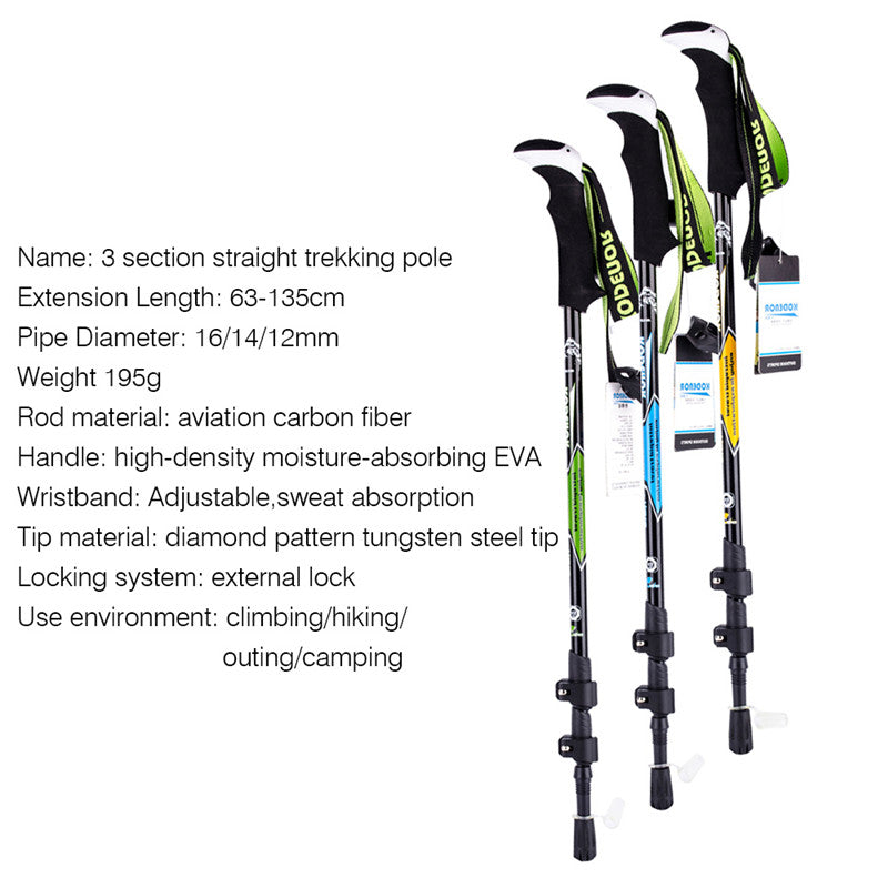 Multifunctional Carbon Fiber Folding Telescopic Trekking Pole