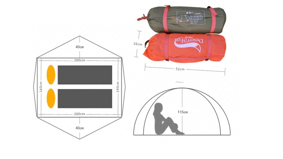 Outdoor Double Layer Sun Protection Camping Tent