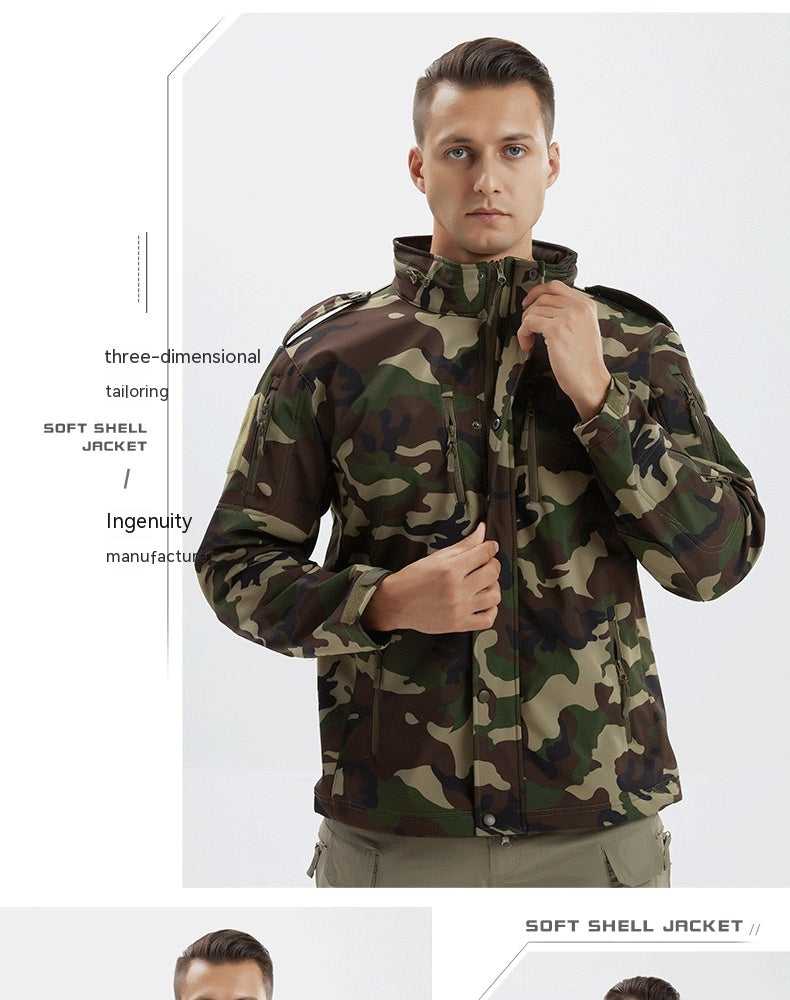 Men’s Waterproof Fleece Camouflage Softshell Jacket