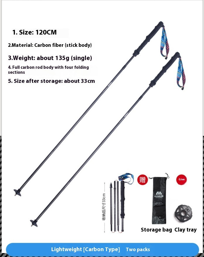 Folding Carbon Fiber Trekking Pole Off Road Cane