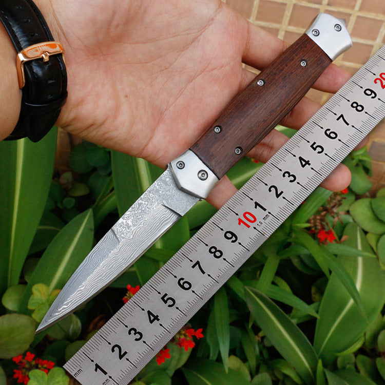 Damascus Folding Camping Survival Knife
