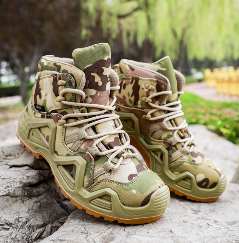 Mid-High Top Military Combat Hiking Boots