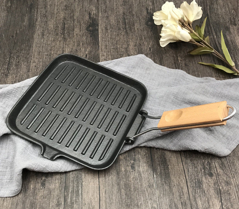 Foldable Cast Iron Camping Steak Skillet Pan