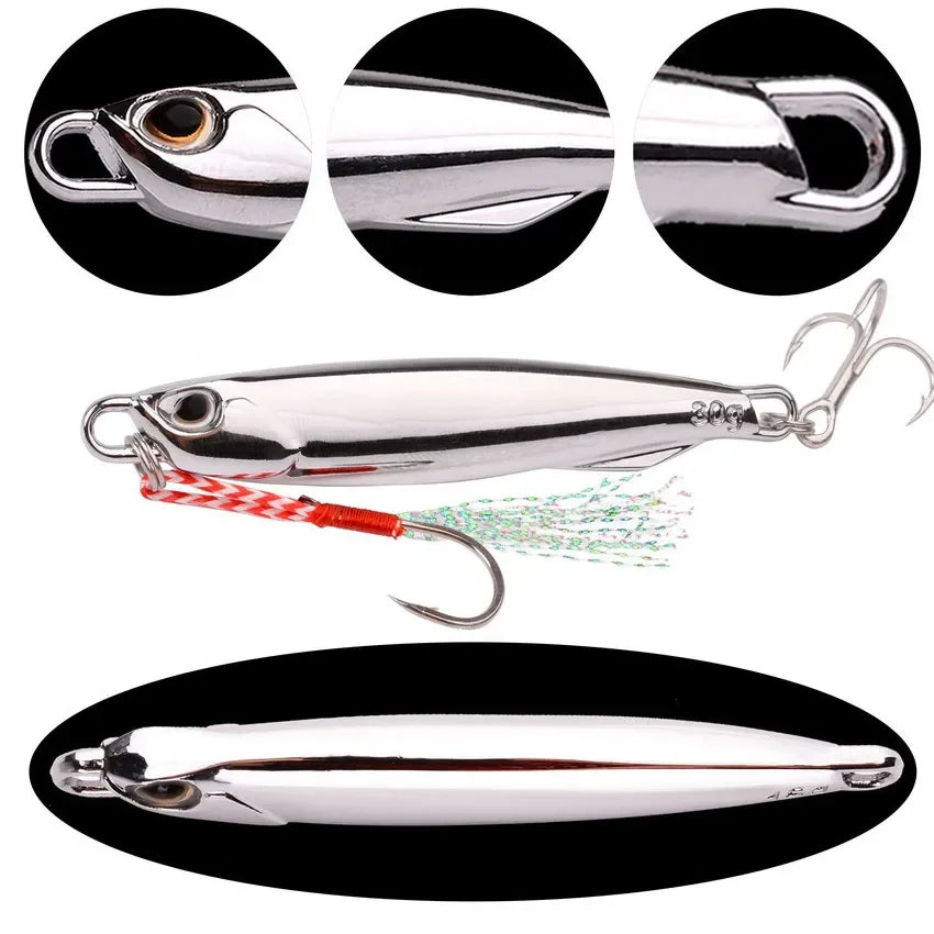 15g Silver Metal Jig Fishing Lure For Saltwater Bass