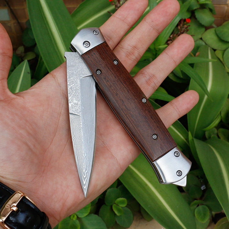 Damascus Folding Camping Survival Knife
