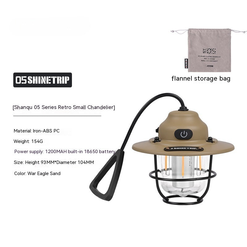 Shanqu Pine Cone Outdoor Camping Lantern Chandelier
