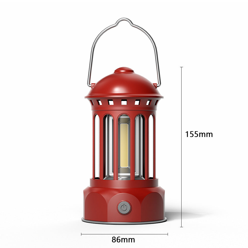 Portable COB Retro Camping Lantern Tent Light