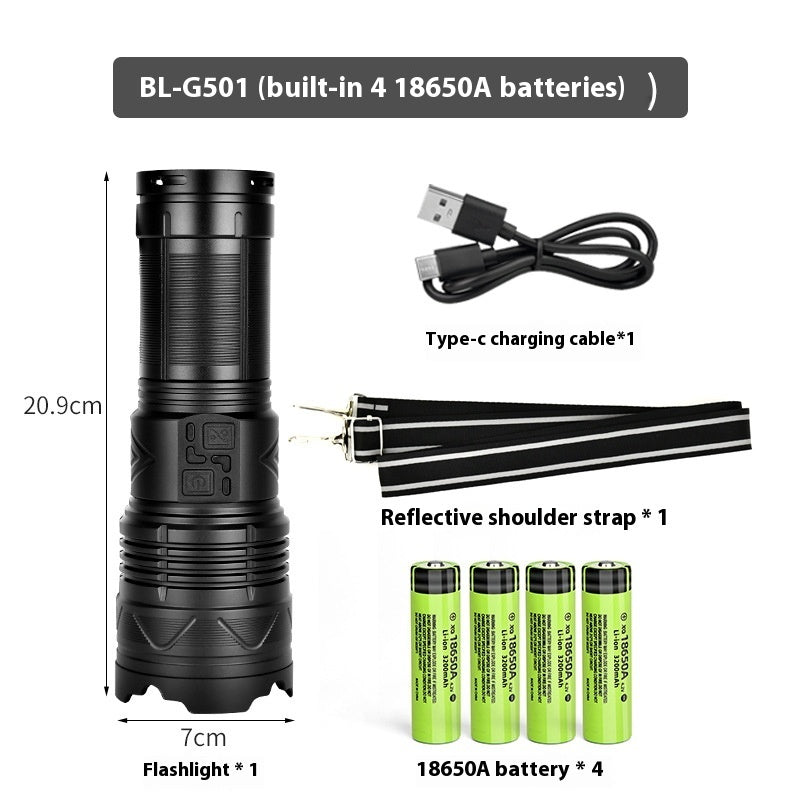 Multifunctional Zoomable High Power Outdoor Flashlight