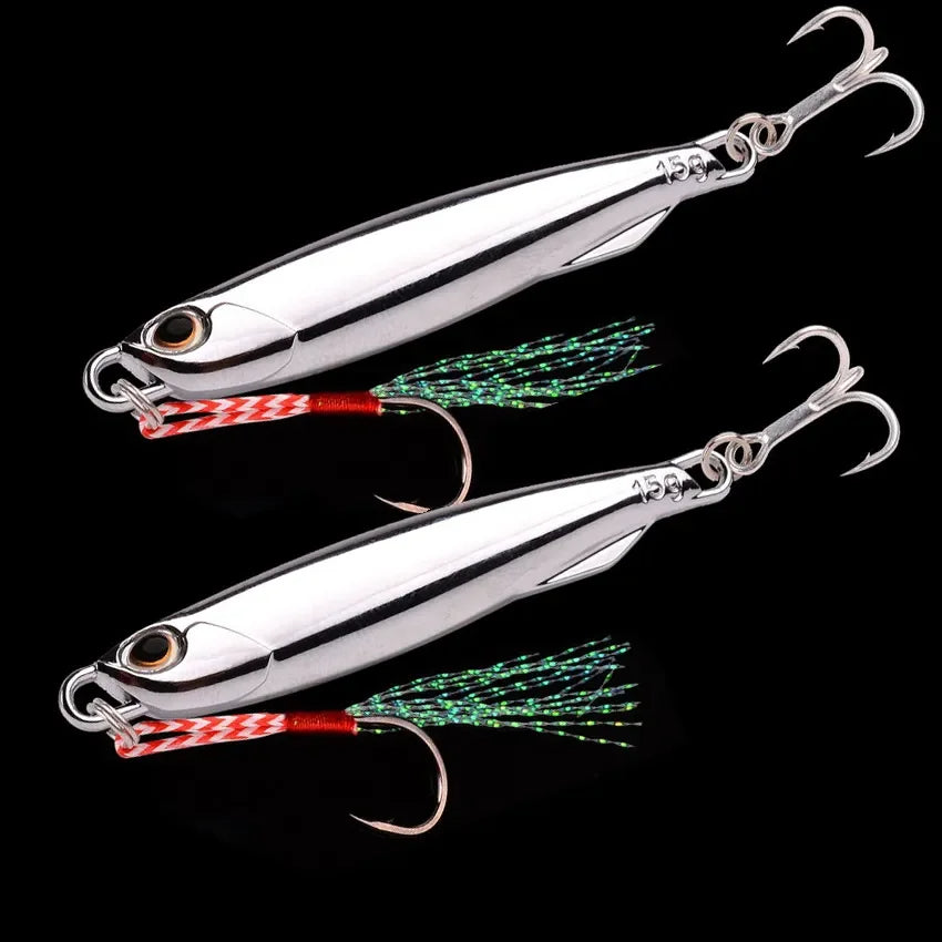 15g Silver Metal Jig Fishing Lure For Saltwater Bass