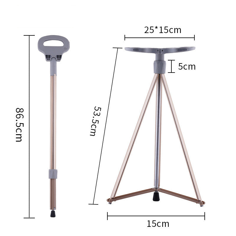 Multifunctional Aluminum Alloy Folding Trekking Pole Crutches
