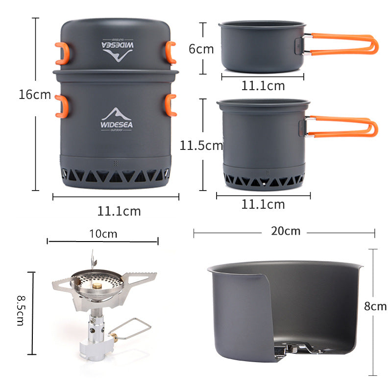Widesea Heat Efficient Outdoor Camping Cookware Set