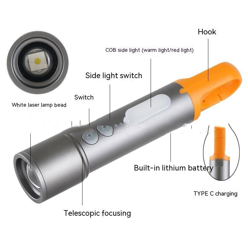 Waterproof Long Range White Laser Camping Flashlight