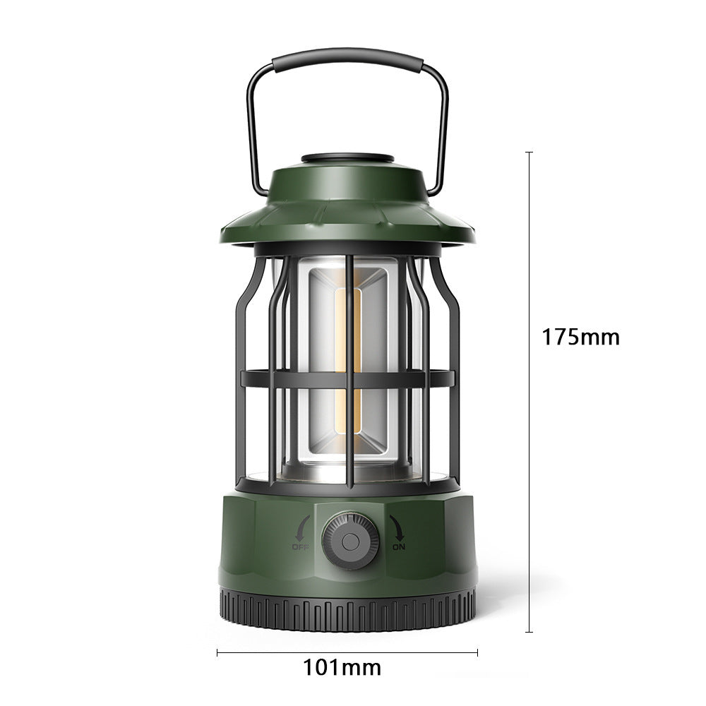 Portable COB Retro Camping Lantern Tent Light