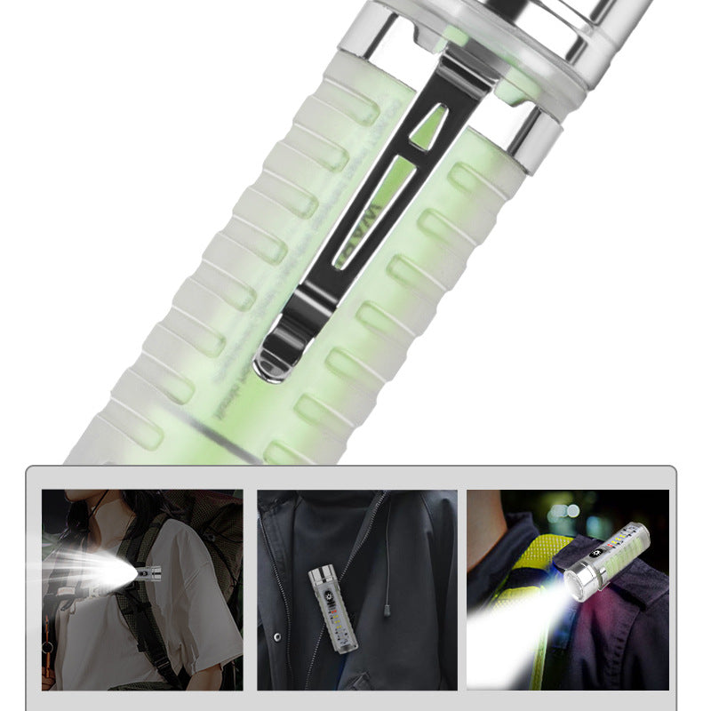 Rechargeable Waterproof LED UV Laser Camping Pocket Flashlight