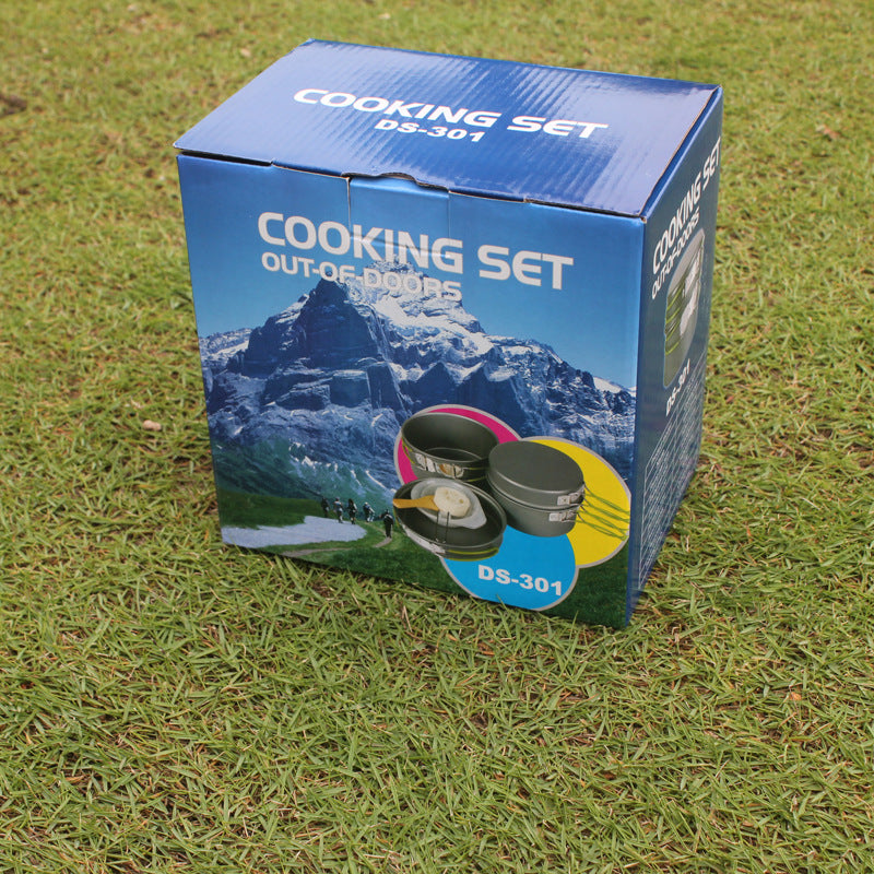 Portable Non-Stick Camping Cookware Set For 2–3 Persons
