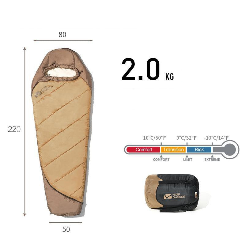 Winter Thickened Mummy Sleeping Bag For Camping