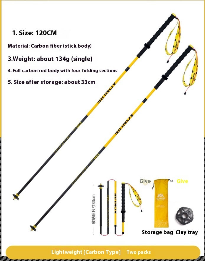 Folding Carbon Fiber Trekking Pole Off Road Cane