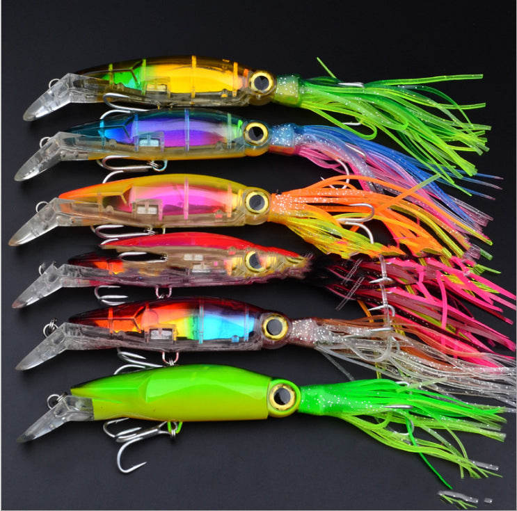 Plastic Squid Fishing Lure With Bait Tackle