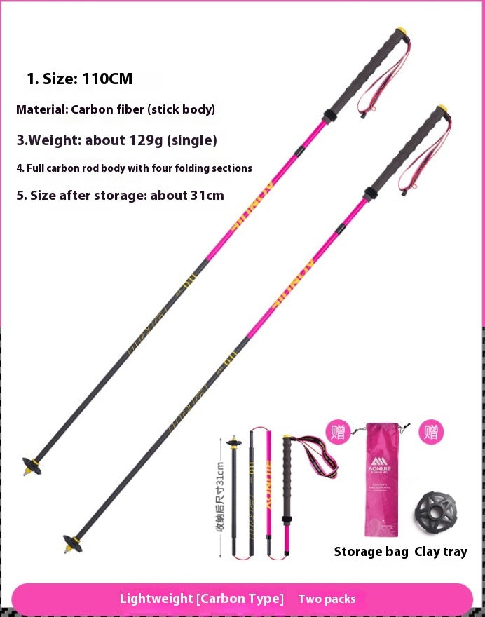 Folding Carbon Fiber Trekking Pole Off Road Cane