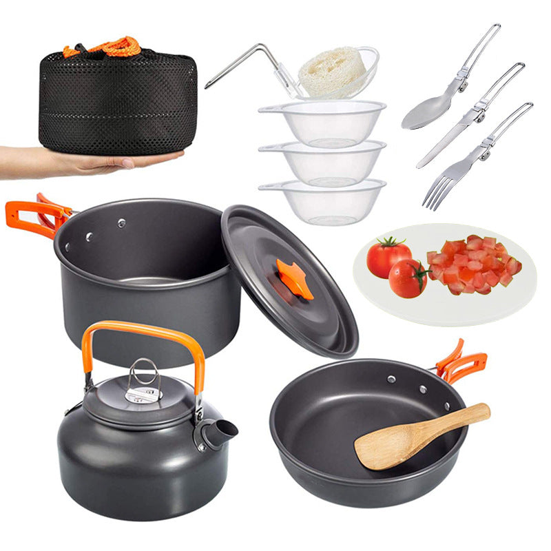 Folding Mini Camping Cookware Set With Pots