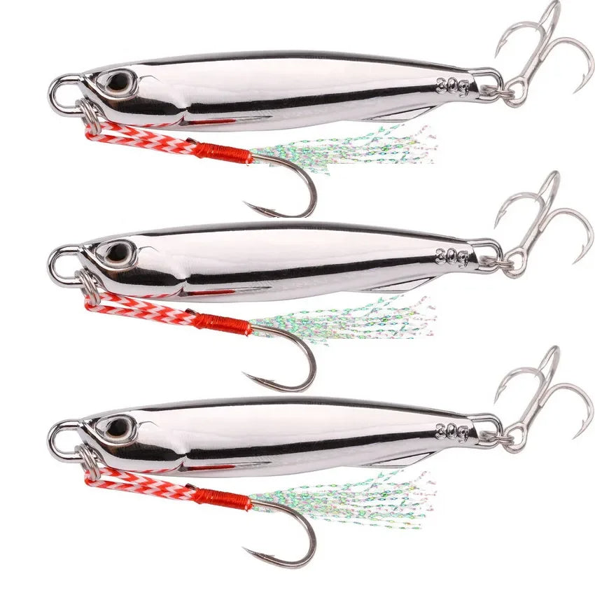 15g Silver Metal Jig Fishing Lure For Saltwater Bass