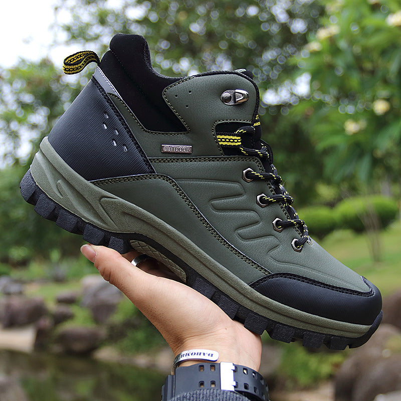 Men’s High-Top Outdoor Hiking Boots Single-Layer Shoes