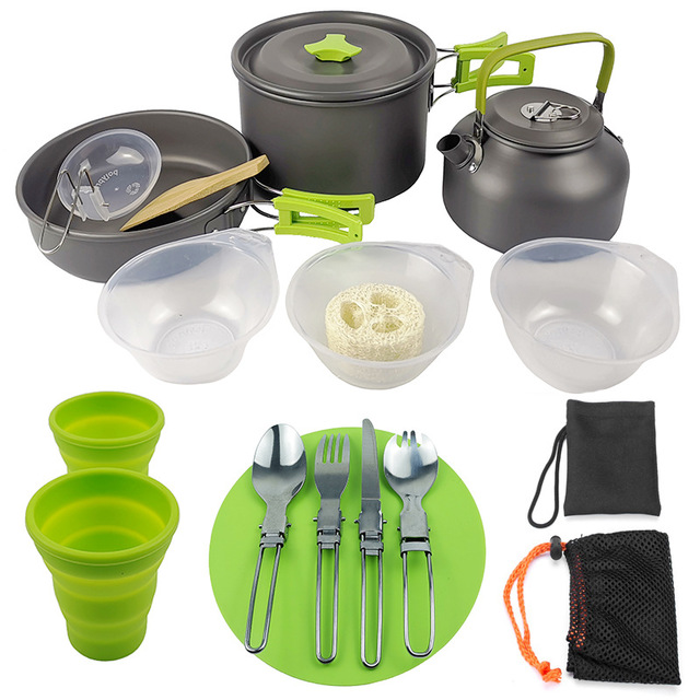 Lightweight Folding Camping Cookware And Tableware Set