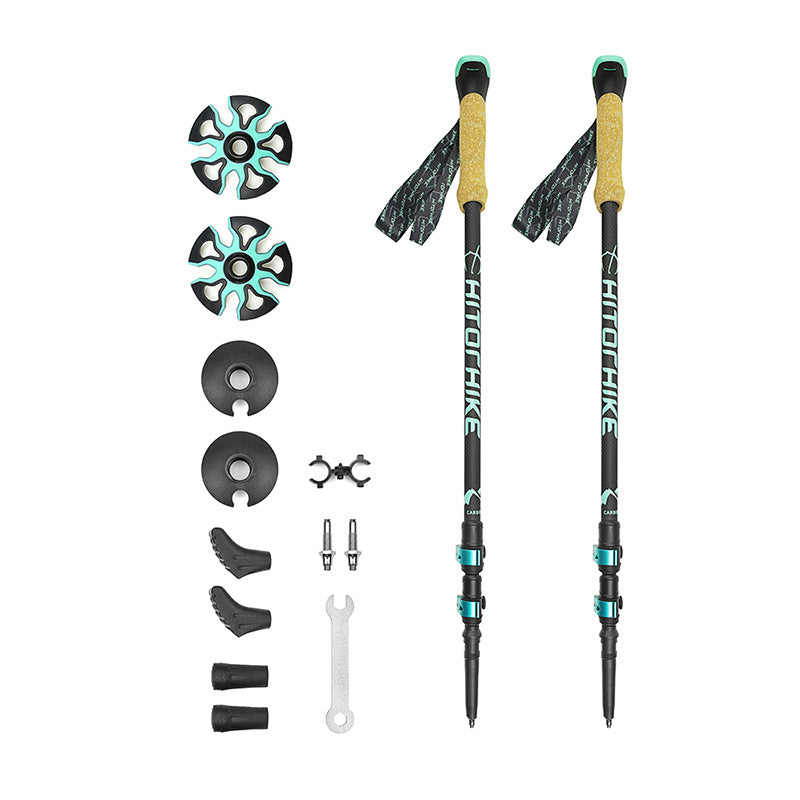 Straight Handle External Lock Trekking Pole For Travel And Sports