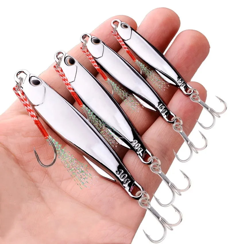 15g Silver Metal Jig Fishing Lure For Saltwater Bass