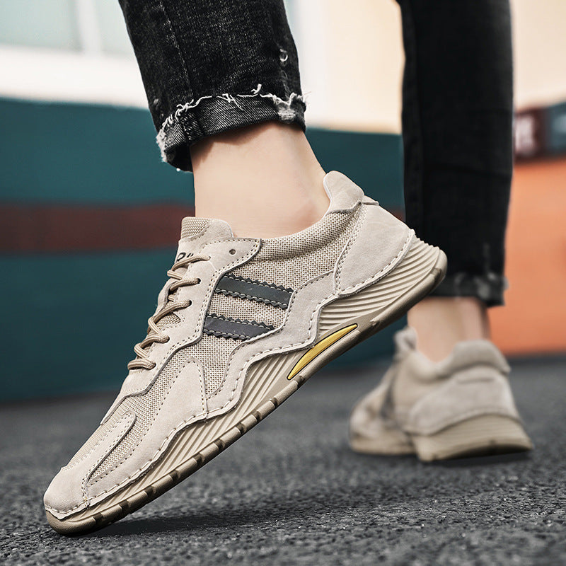 New Men’s Low-Top Lace-Up Hiking Boots Platform Shoes