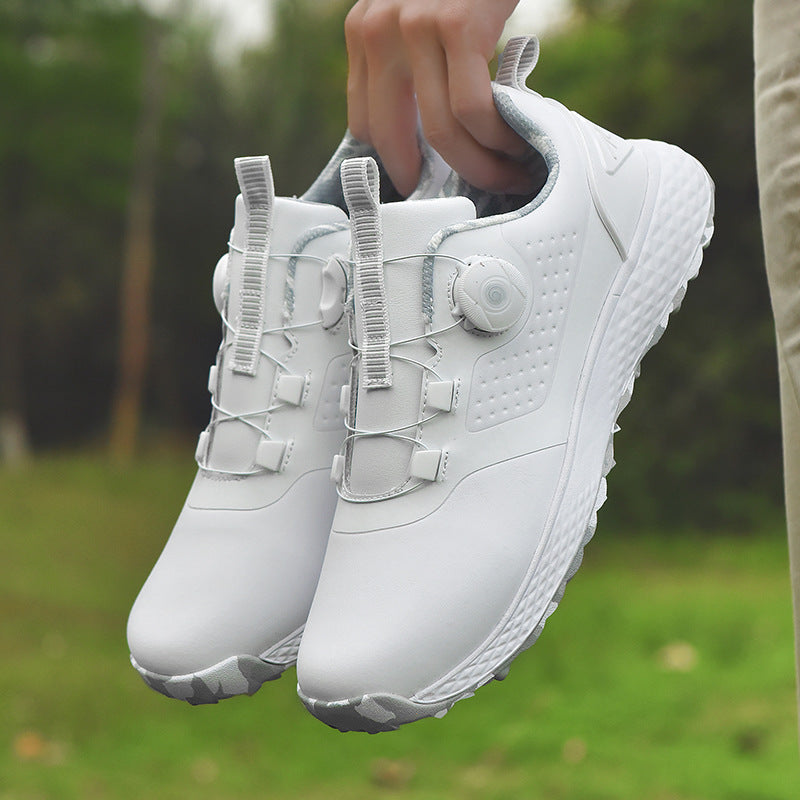 Couple Waterproof Golf Shoes With Spiked Track Sole