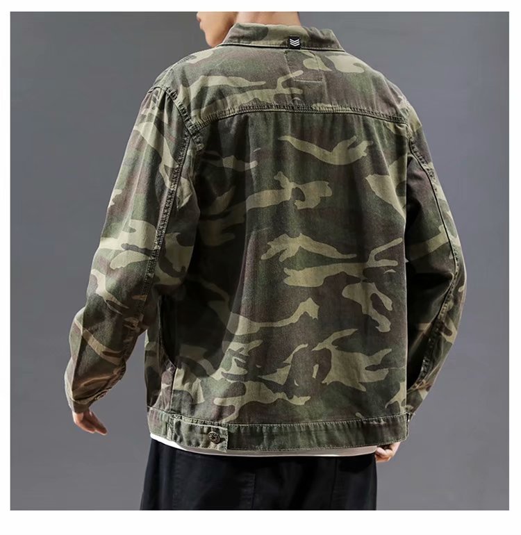 Men’s Fashion Camouflage Polo Collar Jacket