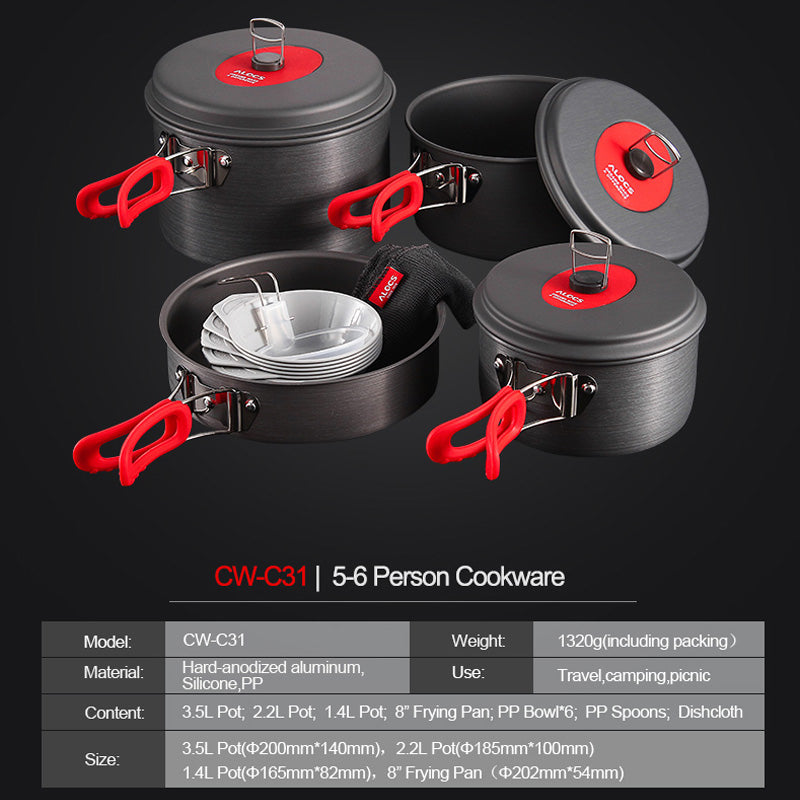 Portable Outdoor Camping Cookware Pot Set