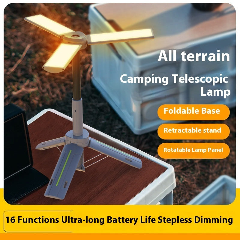 Rechargeable Multifunctional Tri-Leaf Bracket Camping Lantern