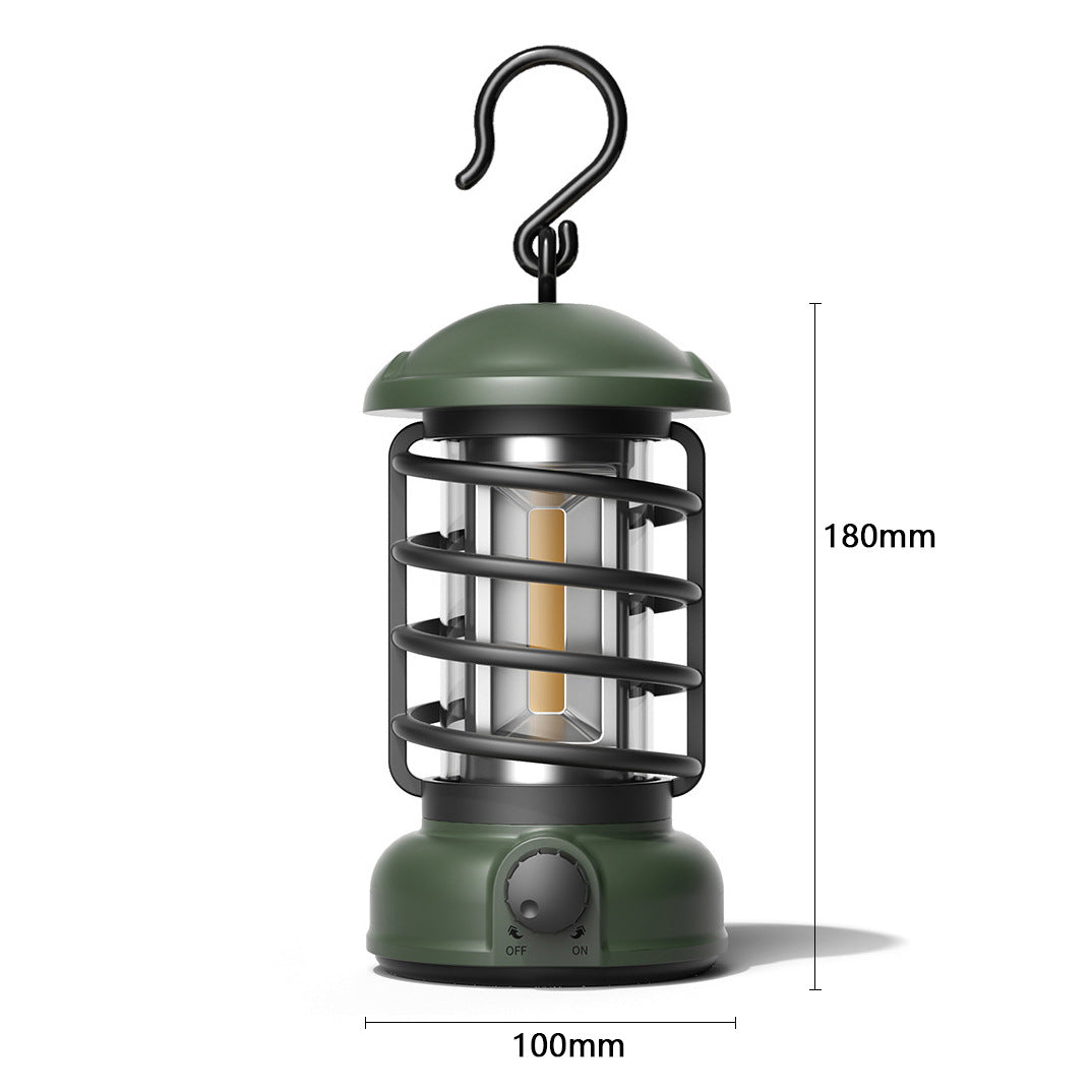 Portable COB Retro Camping Lantern Tent Light