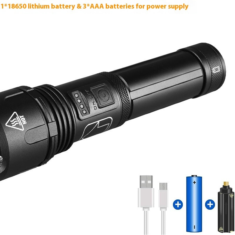 Rechargeable Focusing Strong Light Outdoor Flashlight