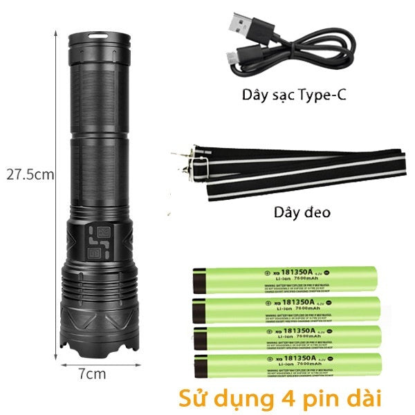 Multifunctional Zoomable High Power Outdoor Flashlight