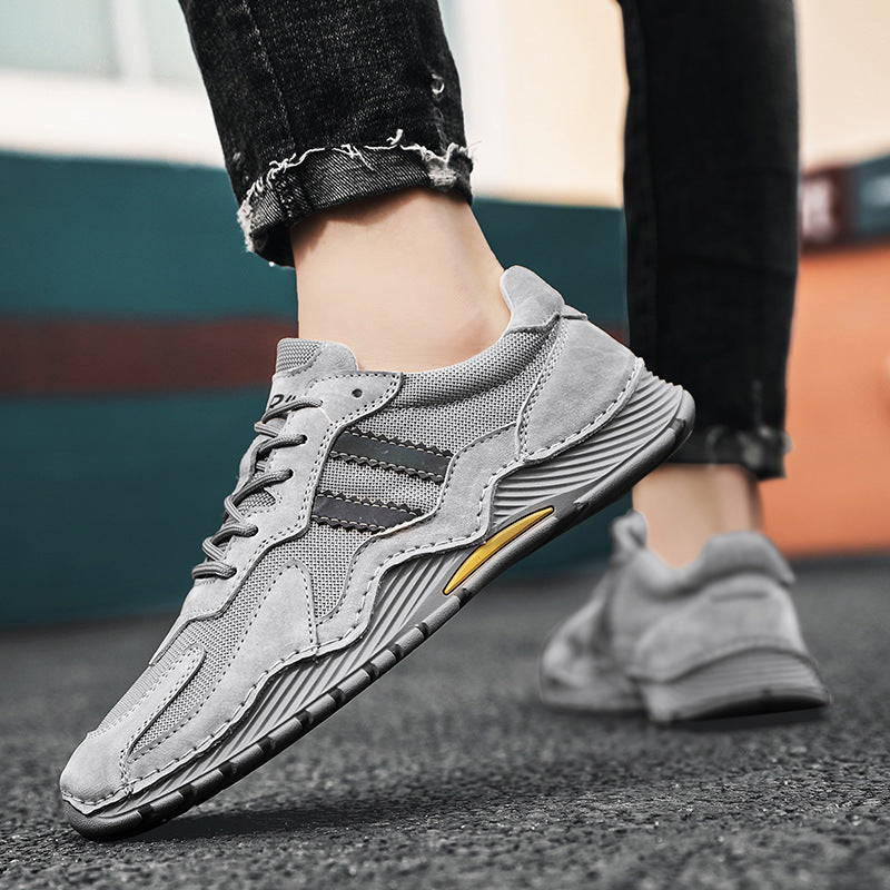 New Men’s Low-Top Lace-Up Hiking Boots Platform Shoes