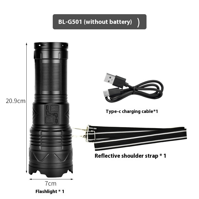 Multifunctional Zoomable High Power Outdoor Flashlight