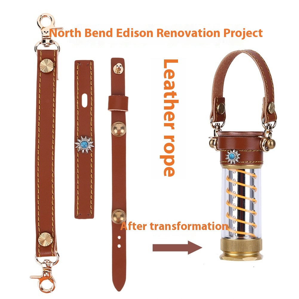 Leather Rope Hanging Camping Lantern Set For Edison Lantern
