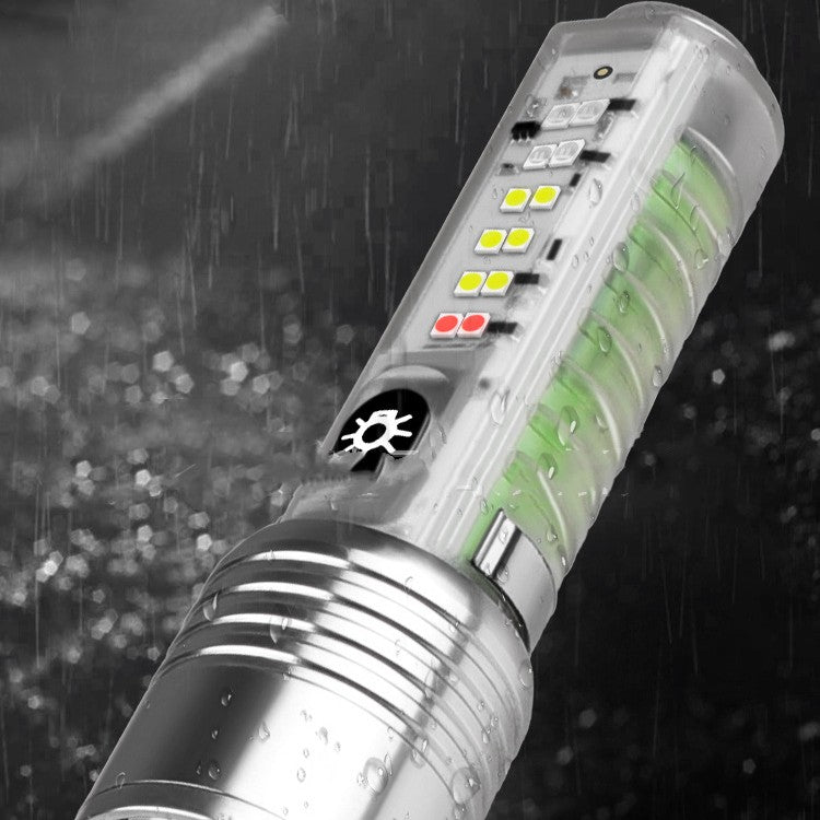 Rechargeable Waterproof LED UV Laser Camping Pocket Flashlight