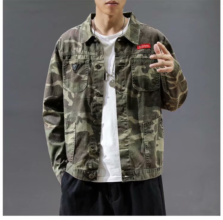Men’s Fashion Camouflage Polo Collar Jacket